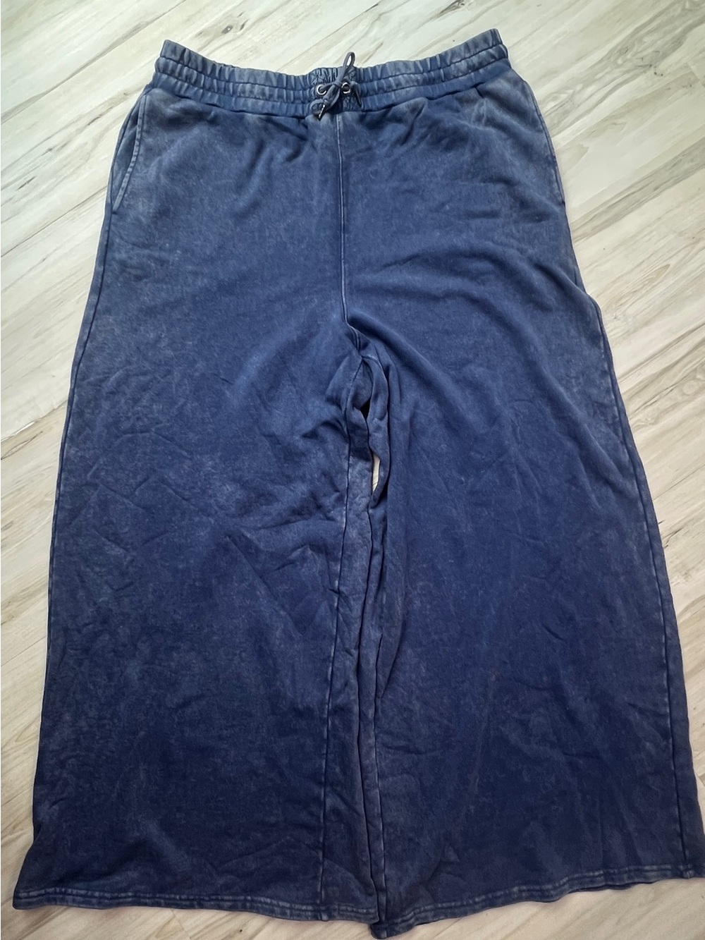 Flag & Anthem Wide Leg Lounge Pants | Blue Mineral Wash | Size 2XL